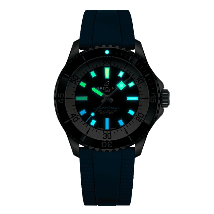 Breitling Superocean Automatic 42mm herreur blå gummi A17375211B2S1 - Billede 5