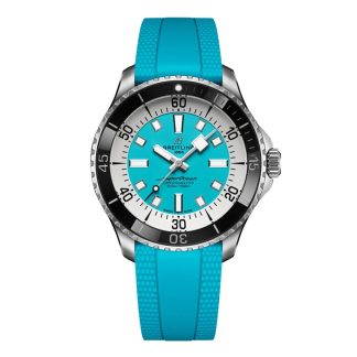 Breitling Superocean Automatic 44 mm herreur turkis gummi A17376211L2S2