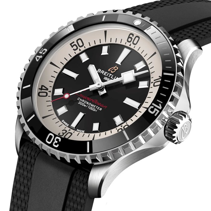 Breitling Superocean Automatic 44 ur med gummirem i rustfrit stål A17376211B1S1 - Billede 3