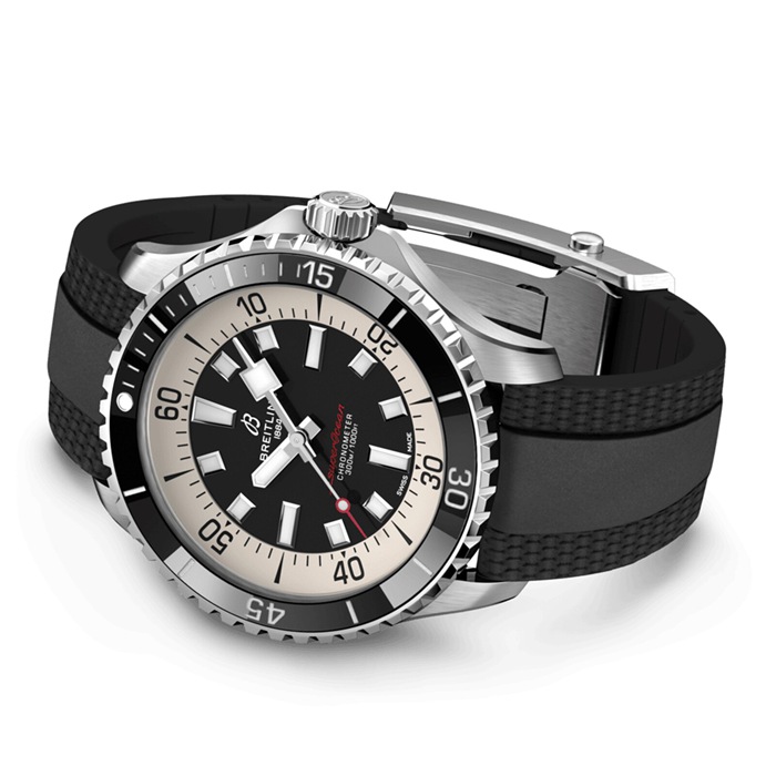 Breitling Superocean Automatic 44 ur med gummirem i rustfrit stål A17376211B1S1 - Billede 4