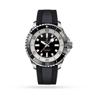 Breitling Superocean Automatic 44 ur med gummirem i rustfrit stål A17376211B1S1