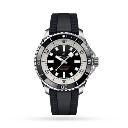Breitling Superocean Automatic 44 ur med gummirem i rustfrit stål A17376211B1S1