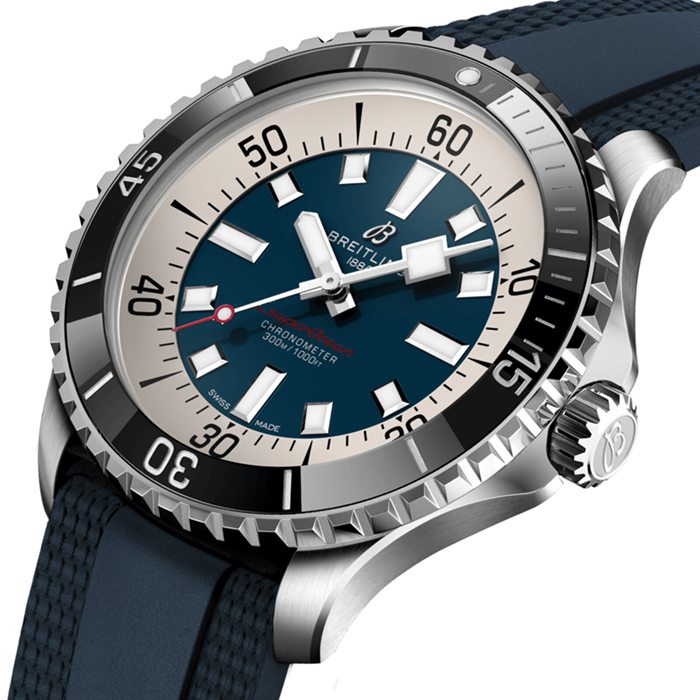 Breitling Superocean Automatic 44 ur med gummirem i rustfrit stål A17376211C1S1 - Billede 3