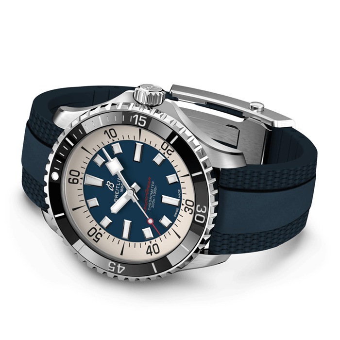 Breitling Superocean Automatic 44 ur med gummirem i rustfrit stål A17376211C1S1 - Billede 4