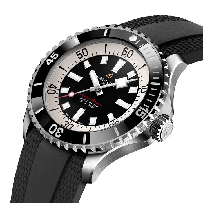 Breitling Superocean Automatic 46 ur med gummirem i rustfrit stål A17378211B1S1 - Billede 2
