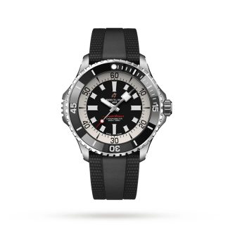 Breitling Superocean Automatic 46 ur med gummirem i rustfrit stål A17378211B1S1