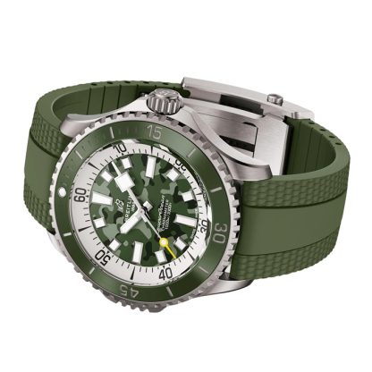 Breitling Superocean Automatic Super Diver 46mm herreur grøn gummi E10379D31L1S1 - Billede 3
