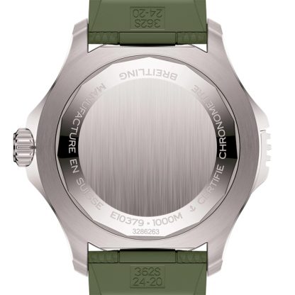 Breitling Superocean Automatic Super Diver 46mm herreur grøn gummi E10379D31L1S1 - Billede 4