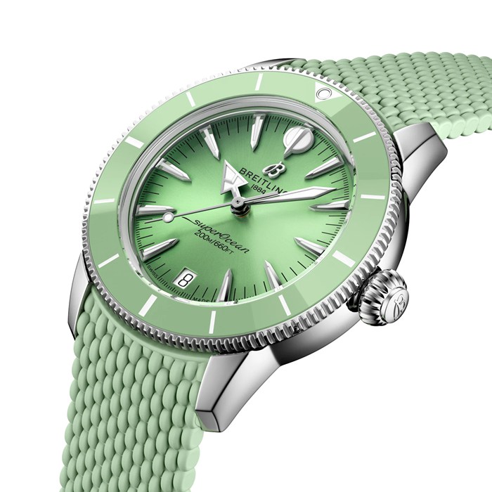 Breitling Superocean Heritage Automatic 36mm Unisex-ur Grønt gummi A10390361L1S1 - Billede 3