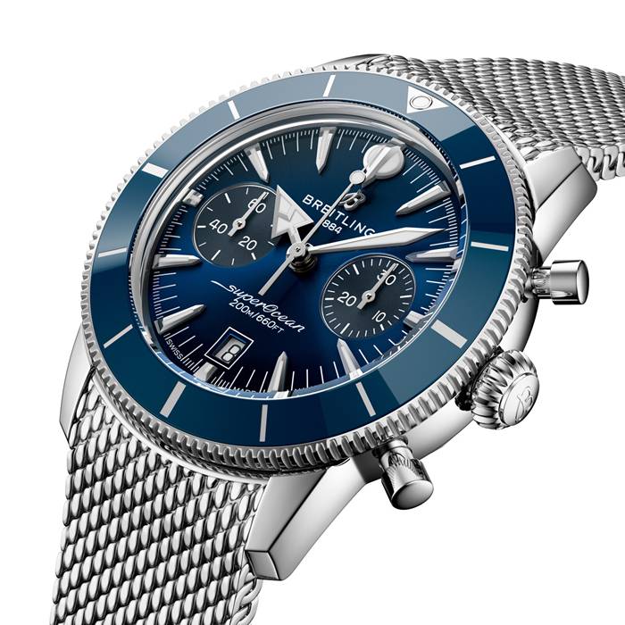 Breitling Superocean Heritage B01 Chronograph 42mm herreur blå AB0156161C1A1 - Billede 3