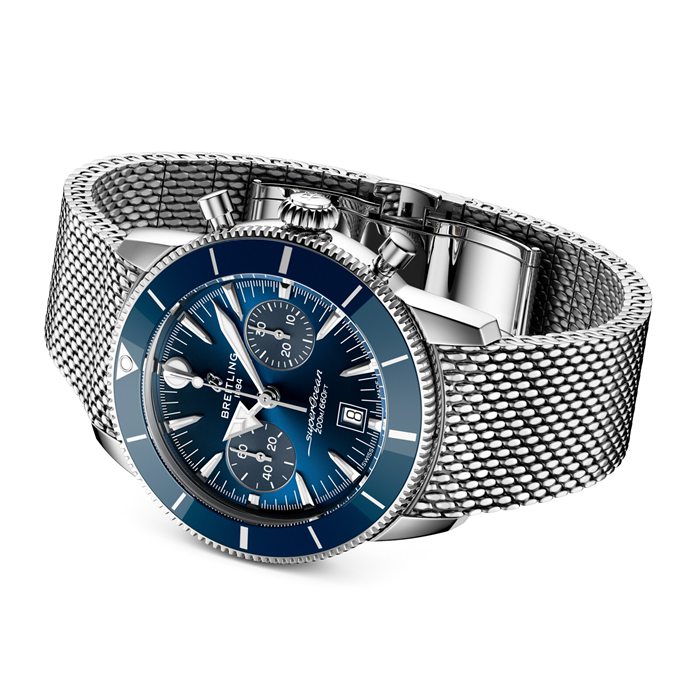 Breitling Superocean Heritage B01 Chronograph 42mm herreur blå AB0156161C1A1 - Billede 4