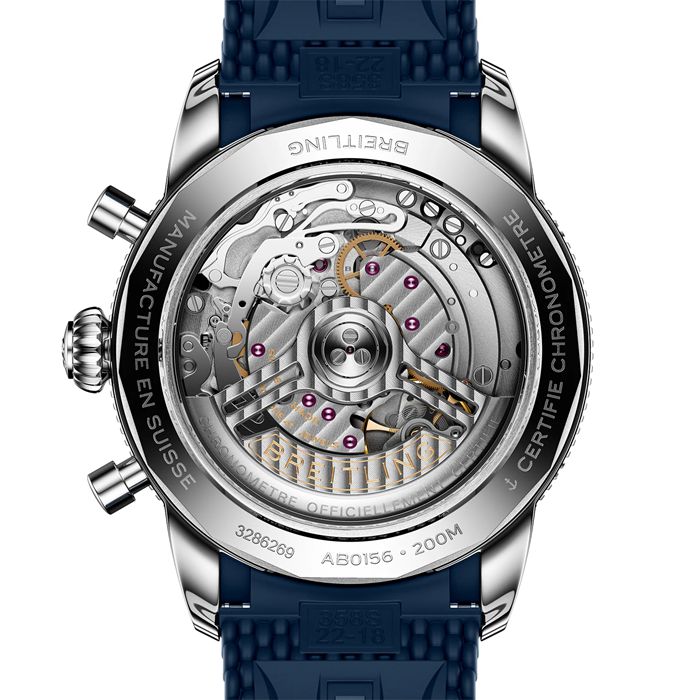 Breitling Superocean Heritage B01 Chronograph 42mm herreur blå gummi AB0156161C1S1 - Billede 2