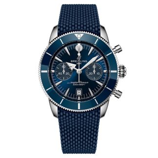 Breitling Superocean Heritage B01 Chronograph 42mm herreur blå gummi AB0156161C1S1