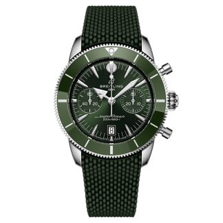 Breitling Superocean Heritage B01 Chronograph 42mm herreur grøn gummi AB0156361L1S1