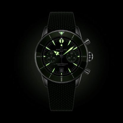 Breitling Superocean Heritage B01 Chronograph 42mm herreur grøn gummi AB0156361L1S1 - Billede 5
