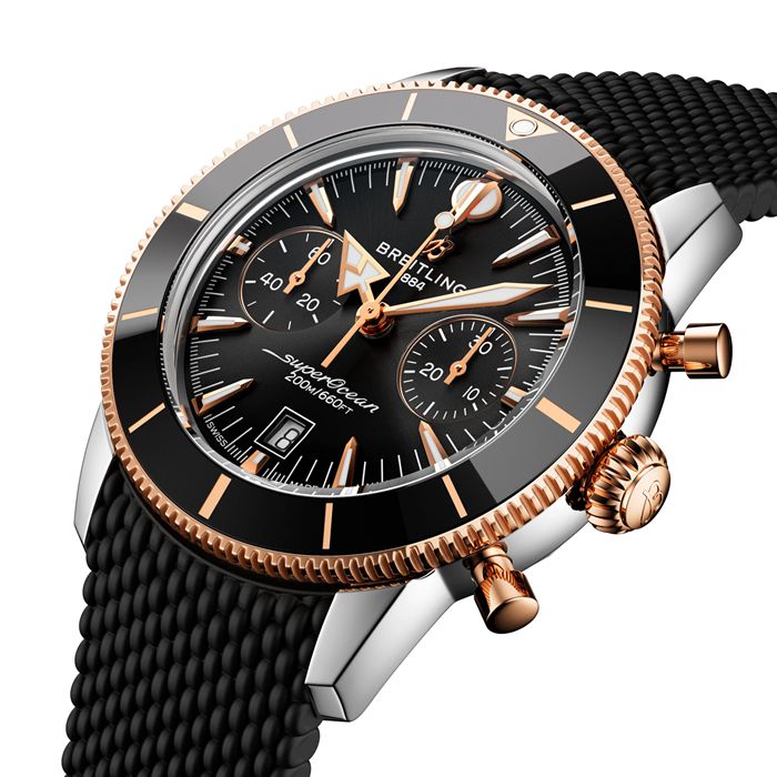Breitling Superocean Heritage B01 Chronograph 42mm herreur sort gummi UB0156H11B1S1 - Billede 3