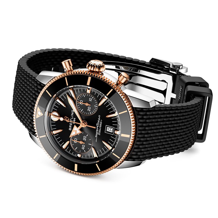 Breitling Superocean Heritage B01 Chronograph 42mm herreur sort gummi UB0156H11B1S1 - Billede 4