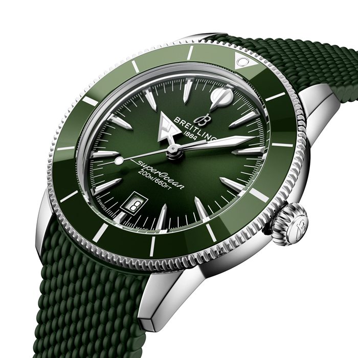 Breitling Superocean Heritage B31 Automatisk 44mm Herreur Grønt Gummi AB3112361L1S1 - Billede 3