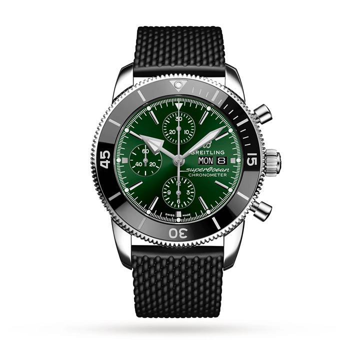 Breitling Superocean Heritage Chronograph 44 ur med gummirem i rustfrit stål A13313121L1S1
