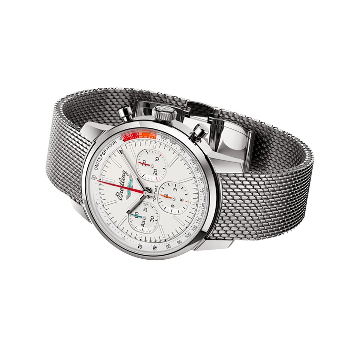 Breitling Top Time B01 Classic Cars Ford Thunderbird 41mm herreur Mesh-rem AB01766A1A1A1 - Billede 3