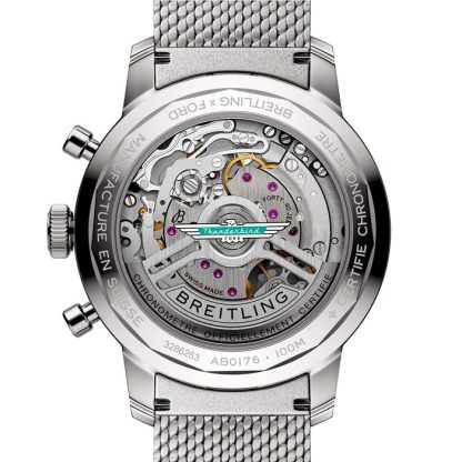 Breitling Top Time B01 Classic Cars Ford Thunderbird 41mm herreur Mesh-rem AB01766A1A1A1 - Billede 4