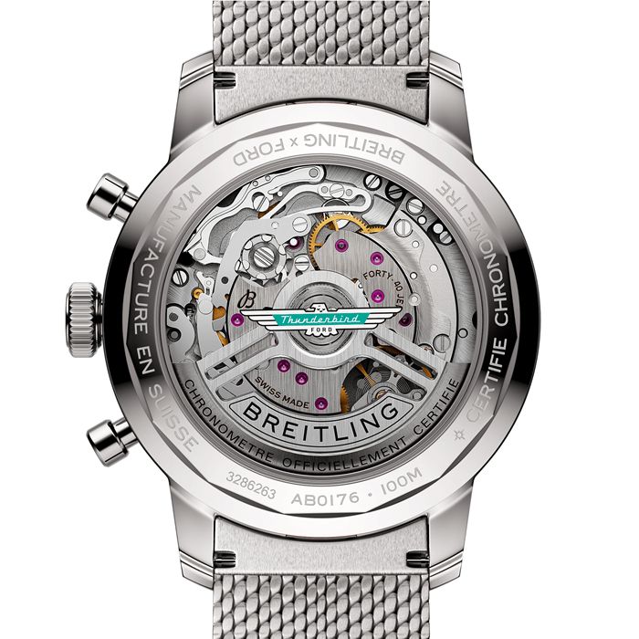 Breitling Top Time B01 Classic Cars Ford Thunderbird 41mm herreur Mesh-rem AB01766A1A1A1 - Billede 4