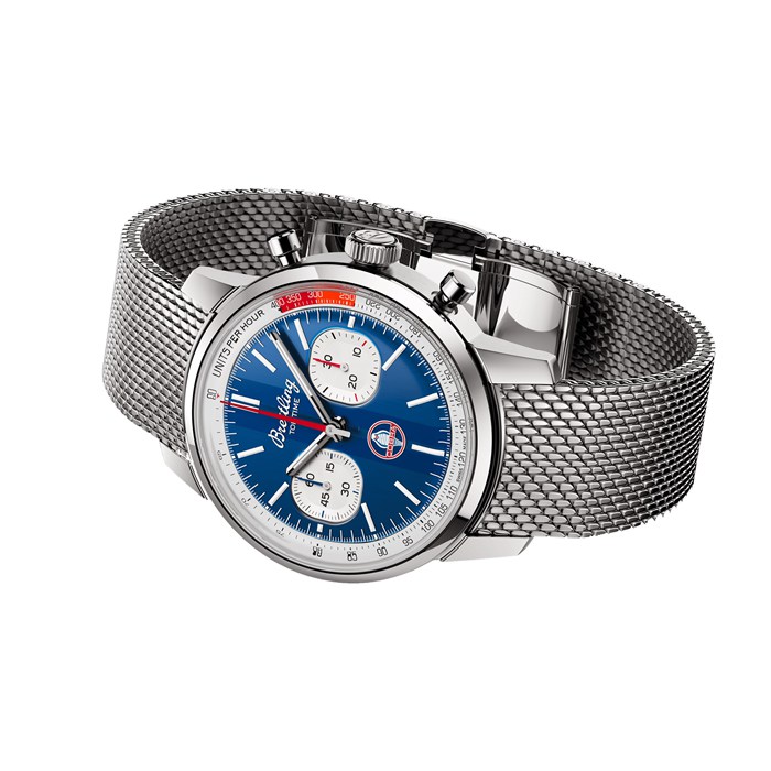 Breitling Top Time B01 Classic Cars Shelby Cobra 41mm herreur Mesh-rem AB01763A1C1A1 - Billede 3