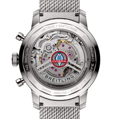 Breitling Top Time B01 Classic Cars Shelby Cobra 41mm herreur Mesh-rem AB01763A1C1A1 - Billede 4