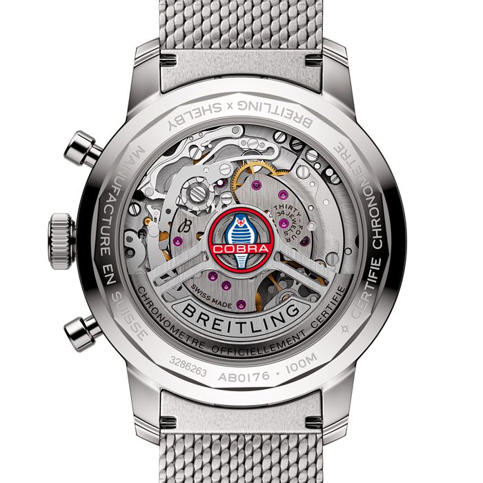 Breitling Top Time B01 Classic Cars Shelby Cobra 41mm herreur Mesh-rem AB01763A1C1A1 - Billede 4