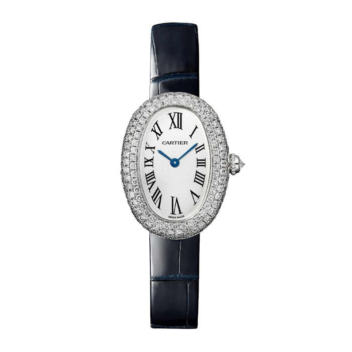 Cartier Baignoire Watch Lille model Quartz Movement 18K White Gold Case WJBA0049
