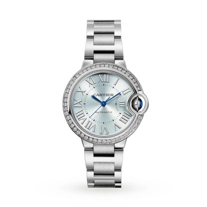 Cartier Ballon Bleu De Cartier Ur 33mm Automatisk Urværk Stål Diamanter W4BB0028
