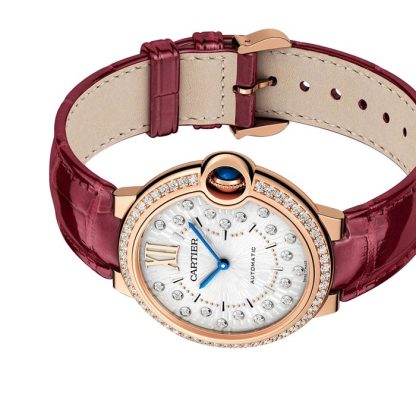 Cartier Ballon Bleu De Cartier Ur 36mm Automatisk Mekanisk Urværk Rosaguld Diamanter Læder WJBB0081 - Billede 5
