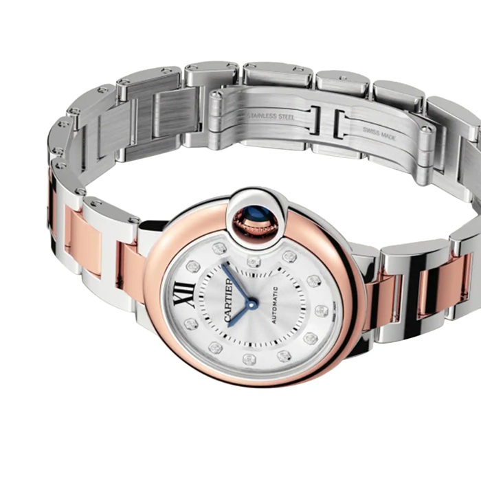 Cartier Ballon Bleu De Cartier Watch 33mm Mekanisk værk med automatisk optræk Stål Rosaguld W3BB0021 - Billede 2