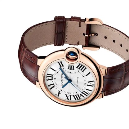 Cartier Ballon Bleu De Cartier ur 36 mm automatisk værk pink guld læder WGBB0009 - Billede 3