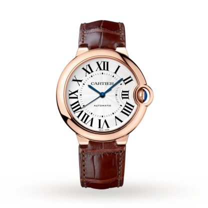 Cartier Ballon Bleu De Cartier ur 36 mm automatisk værk pink guld læder WGBB0009