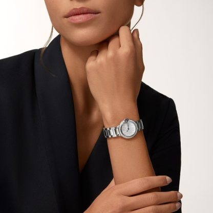Cartier Ballon Bleu de Cartier ur 28 mm kvartsværk Stålkasse riflet stålkrone besat med en syntetisk cabochonformet spinel W4BB0034 - Billede 4