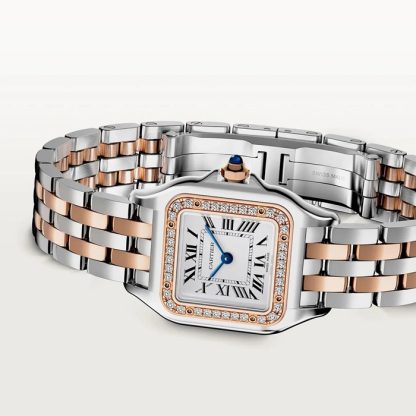 Cartier Panthere de Cartier ur lille model quartzværk Kasse i rosaguld og stål W3PN0014 - Billede 3