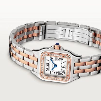 Cartier Panthere de Cartier ur lille model quartzværk Kasse i rosaguld og stål W3PN0014 - Billede 4