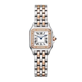 Cartier Panthere de Cartier ur lille model quartzværk Kasse i rosaguld og stål W3PN0014