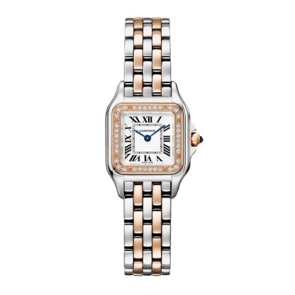 Cartier Panthere de Cartier ur lille model quartzværk Kasse i rosaguld og stål W3PN0014