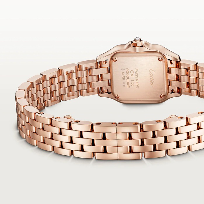 Cartier Panthere de Cartier ur mini model quartz movement Rose gold 750/1000 case set with 32 brilliant-cut diamonds totalling 0.15 carats Dimensions 25 mm x 20 mm WJPN0063 - Billede 3