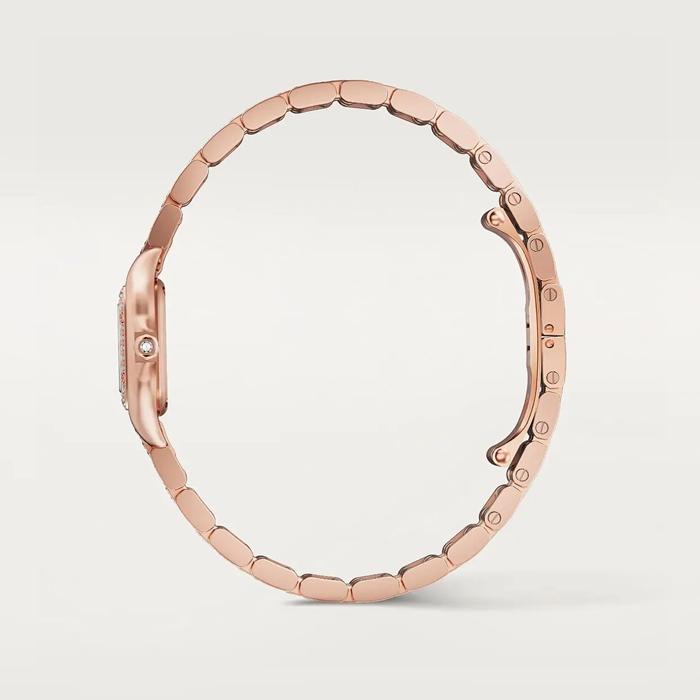 Cartier Panthere de Cartier ur mini model quartz movement Rose gold 750/1000 case set with 32 brilliant-cut diamonds totalling 0.15 carats Dimensions 25 mm x 20 mm WJPN0063 - Billede 4