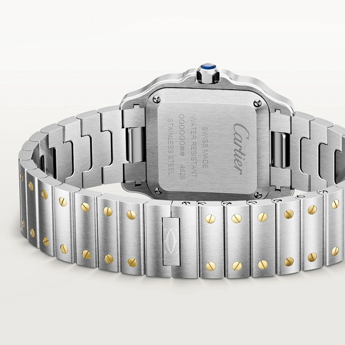 Cartier Santos De Cartier Lille Model Quartz Gult Guld Stål W2SA0033 - Billede 4