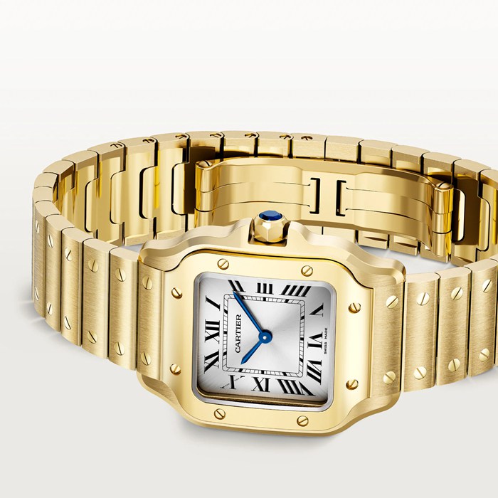Cartier Santos De Cartier Lille model Quartz Gul Guld WGSA0107 - Billede 5