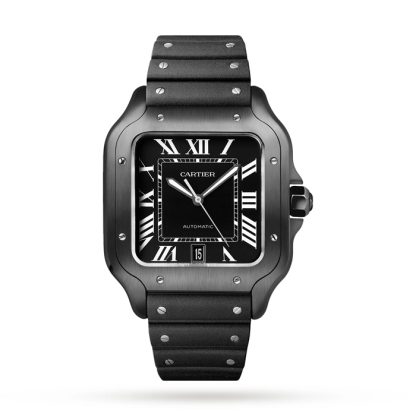 Cartier Santos De Cartier Ur Stor model Automatisk urværk Stål ADLC Udskiftelige gummi- og læderarmbånd WSSA0039 - Billede 2