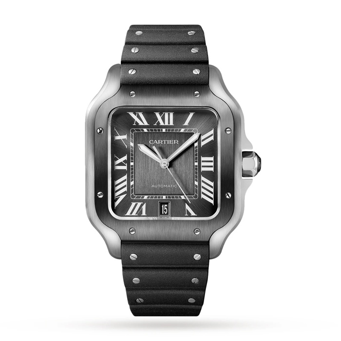 Cartier Santos De Cartier Ur Stor model Automatisk urværk Stål ADLC Udskiftelige metal- og gummiarmbånd WSSA0037 - Billede 2