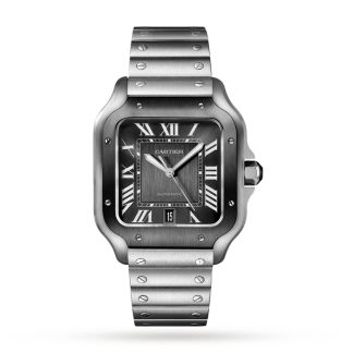 Cartier Santos De Cartier Ur Stor model Automatisk urværk Stål ADLC Udskiftelige metal- og gummiarmbånd WSSA0037