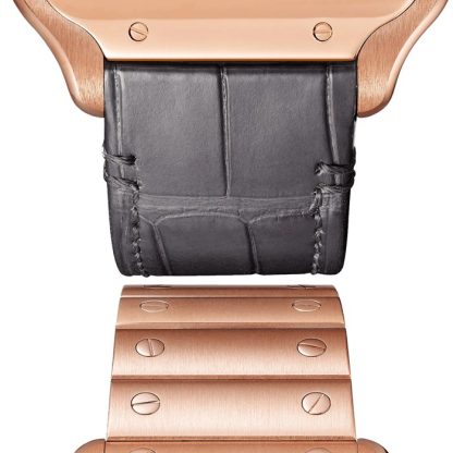 Cartier Santos De Cartier Ur Stor model Manuel optræk Rosaguld WHSA0016 - Billede 2