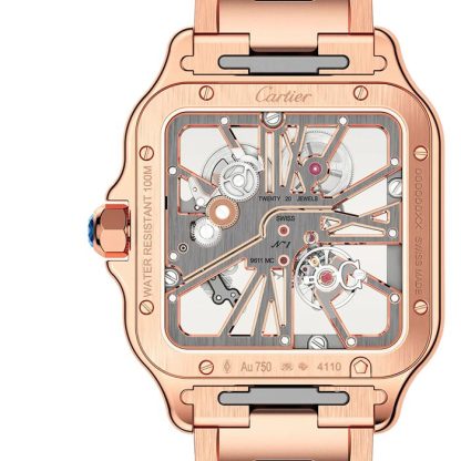 Cartier Santos De Cartier Ur Stor model Manuel optræk Rosaguld WHSA0016 - Billede 3