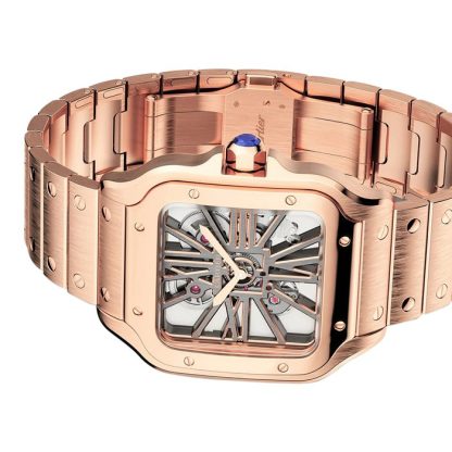 Cartier Santos De Cartier Ur Stor model Manuel optræk Rosaguld WHSA0016 - Billede 5